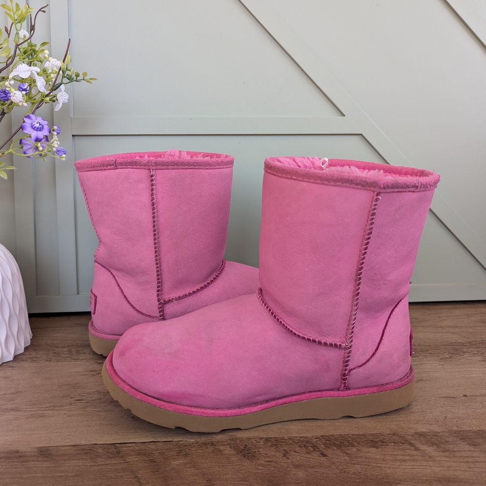 UGG Pink Shearling-Lined Short Boot